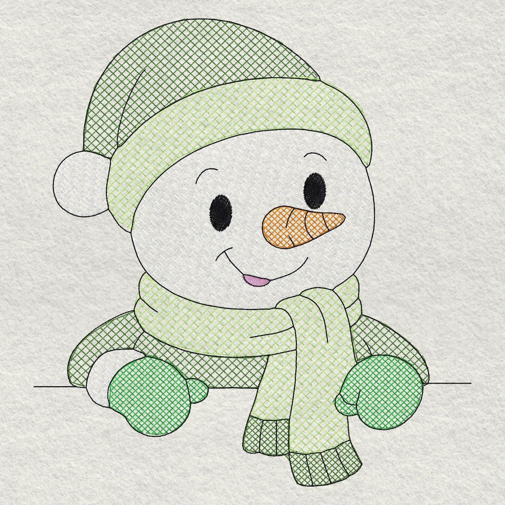 Stickdatei Schneemann und Schneefflocke Set 2593 - Sewando