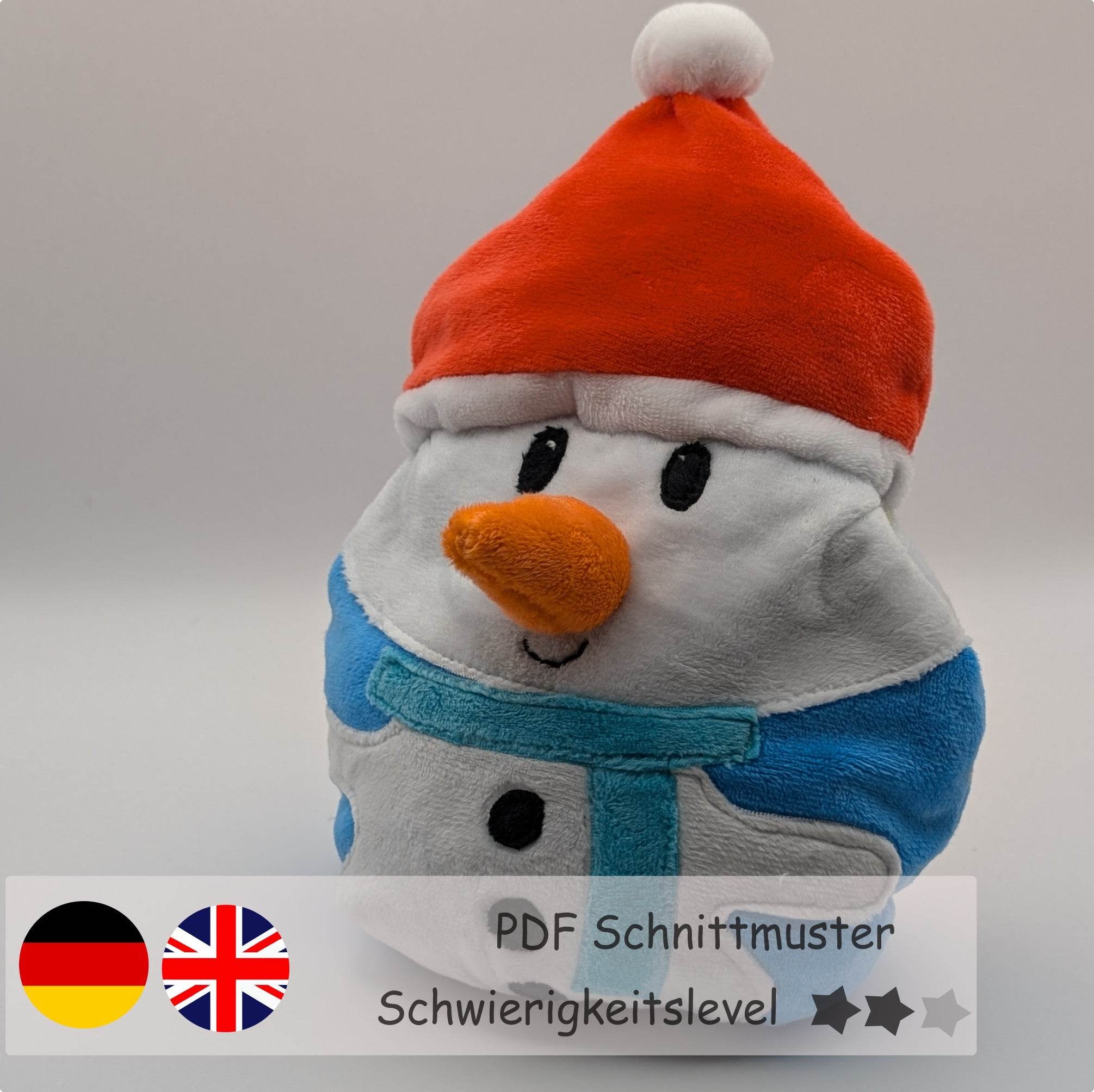 Schneemann Wendekuscheltier Krempeltierseite Level 2 - Nähanleitung und Schnittmuster - Sewando