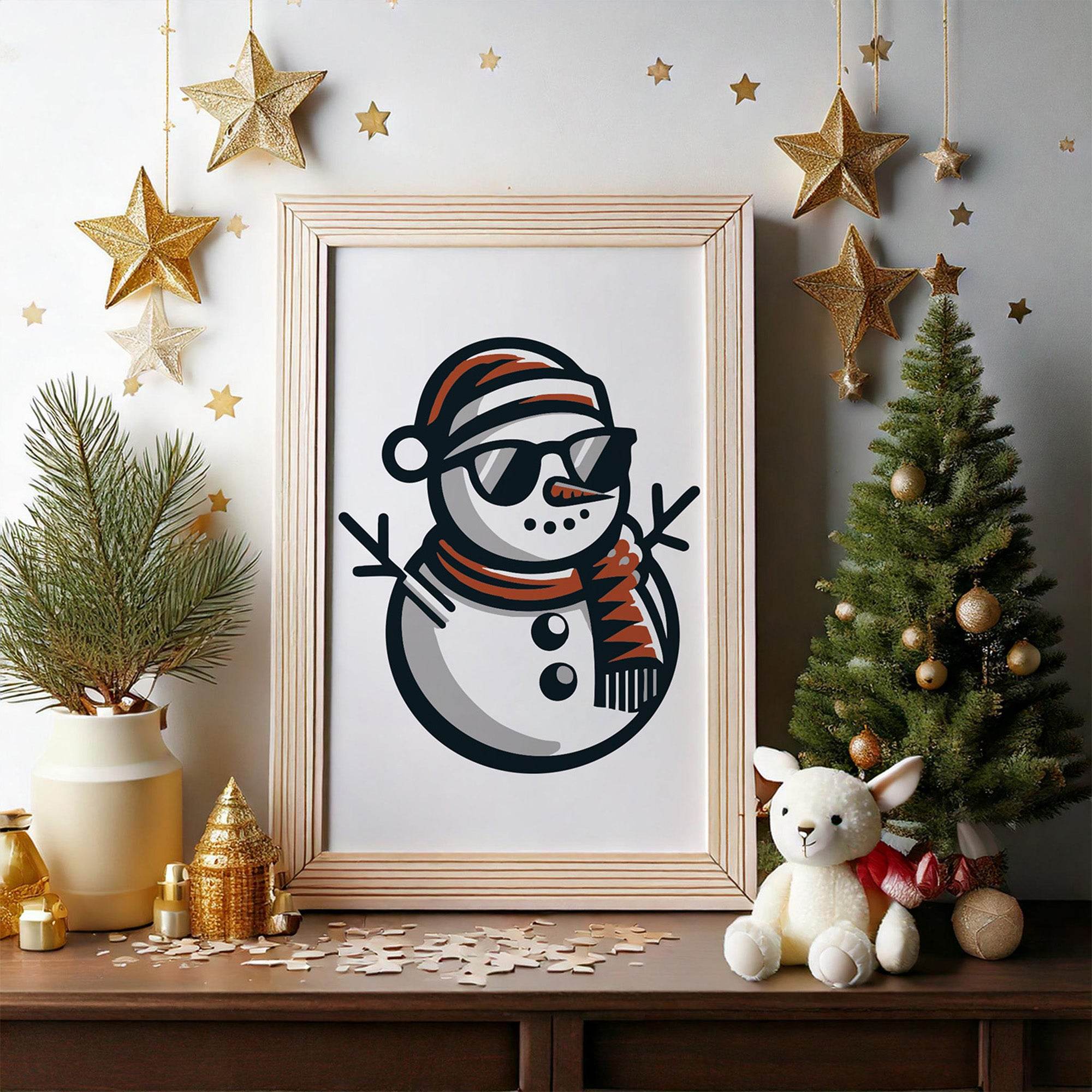 Plotterdatei Cooler Schneemann : - Sewando