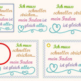 5x Stickdatei "schneller stricken" ITH plus Solotext