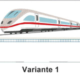 Stickdatei - Schnellzug Kissen ITH Zug Lok