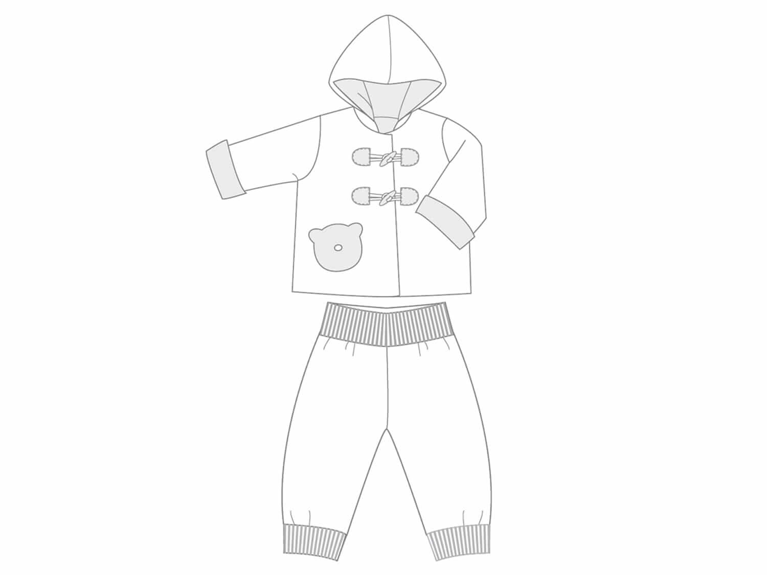 Schnittmuster Babyset Kombi Baby Jacke + Hose BRIO + LUCCA Ebook pdf Schnittmuster PDF Ebook download Patternforkids 