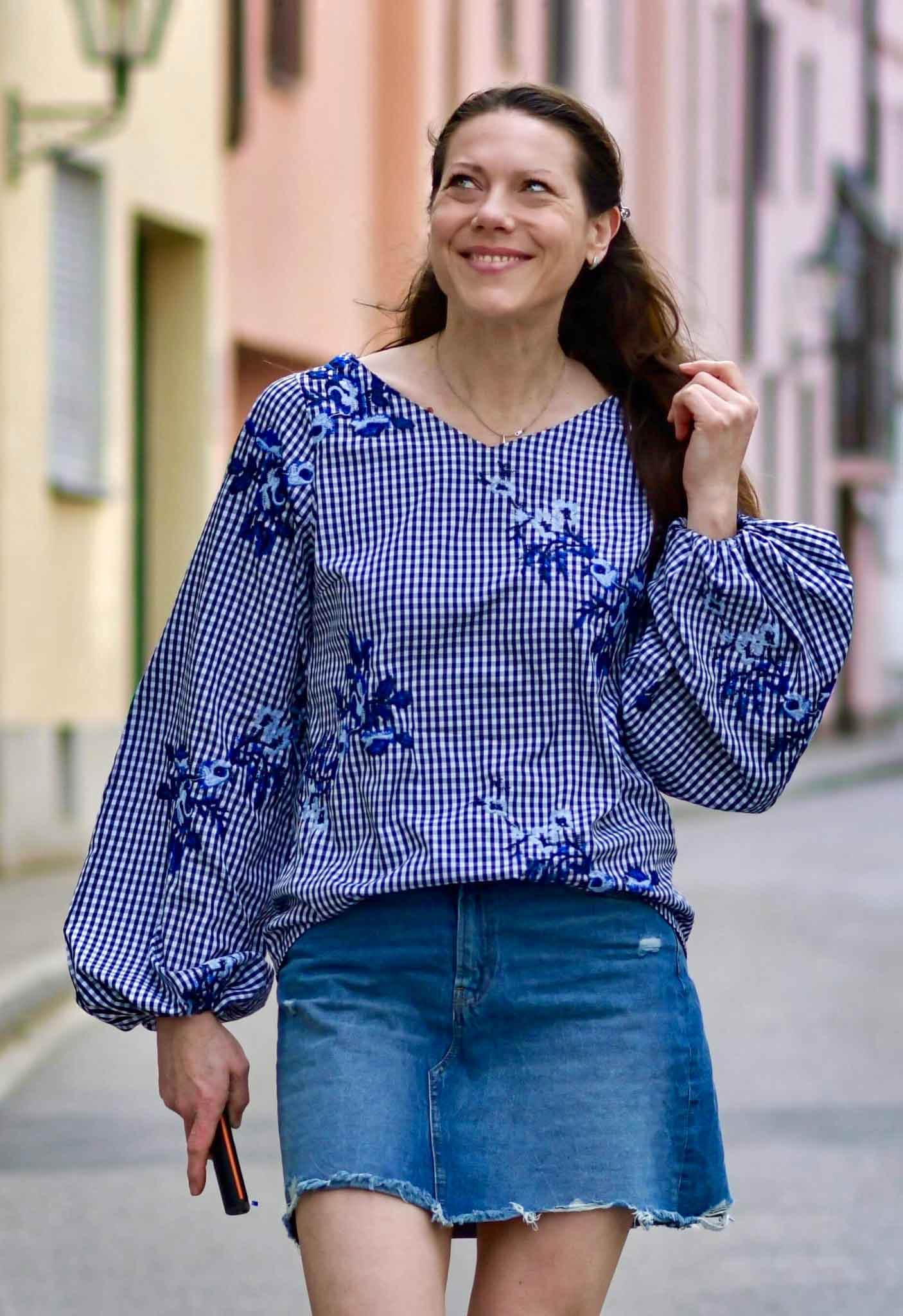 Schnittmuster Bluse mit Ballonärmeln PETUNIA (34-58) : - Sewando