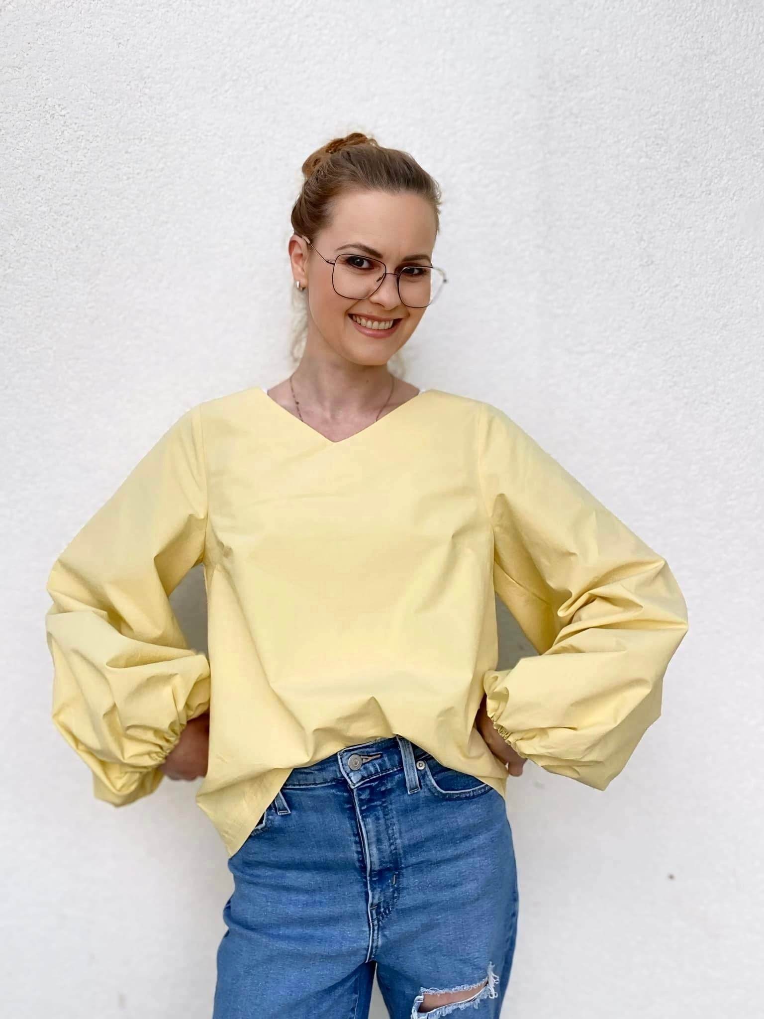 Schnittmuster Bluse mit Ballonärmeln PETUNIA (34-58) : - Sewando
