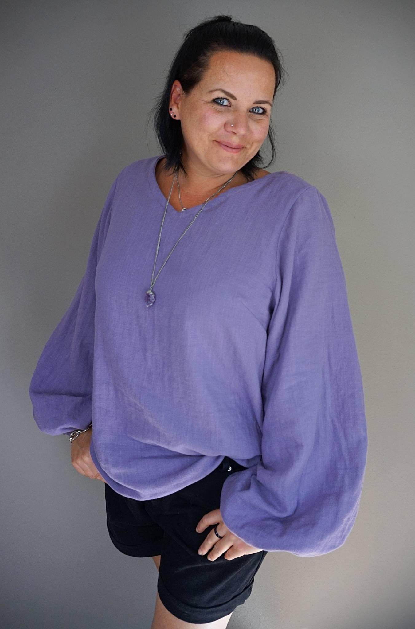 Schnittmuster Bluse mit Ballonärmeln PETUNIA (34-58) : - Sewando