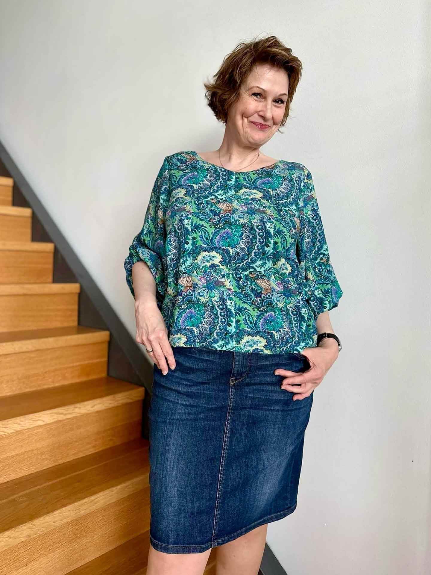 Schnittmuster Bluse mit Ballonärmeln PETUNIA (34-58) : - Sewando