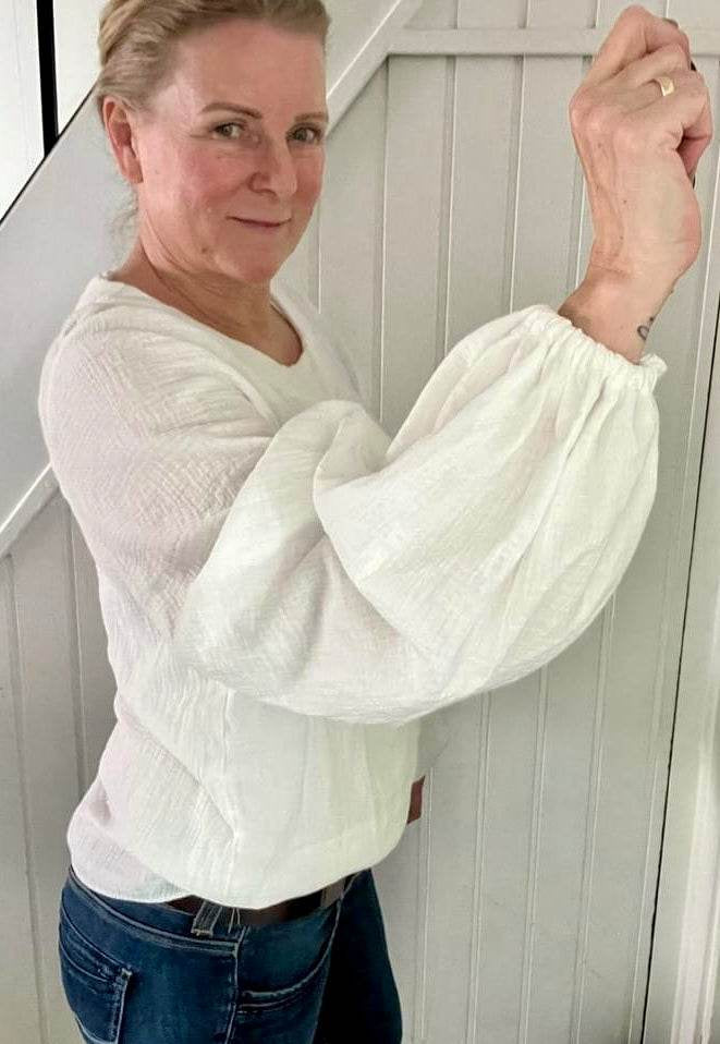 Schnittmuster Bluse mit Ballonärmeln PETUNIA (34-58) : - Sewando