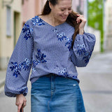 Schnittmuster Bluse mit Ballonärmeln PETUNIA (34-58) : - Sewando