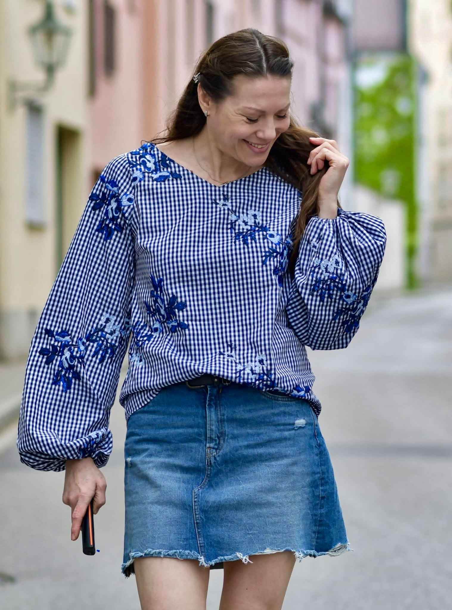 Schnittmuster Bluse mit Ballonärmeln PETUNIA (34-58) : - Sewando