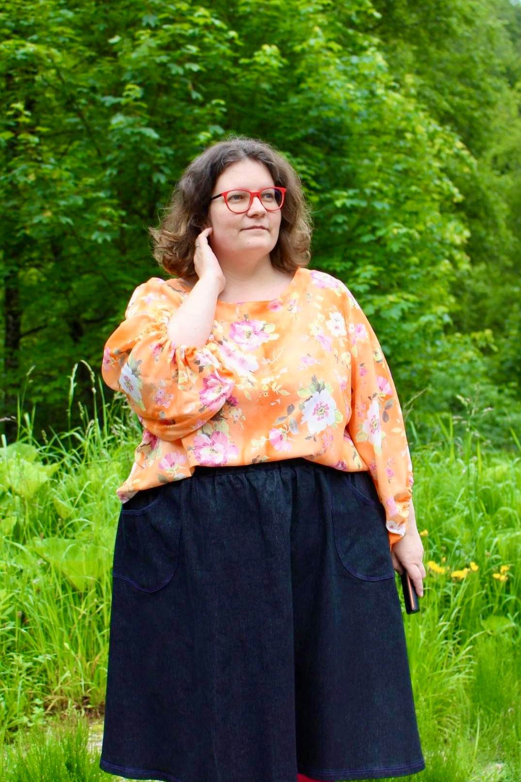 Schnittmuster Bluse mit Ballonärmeln PETUNIA (34-58) : - Sewando