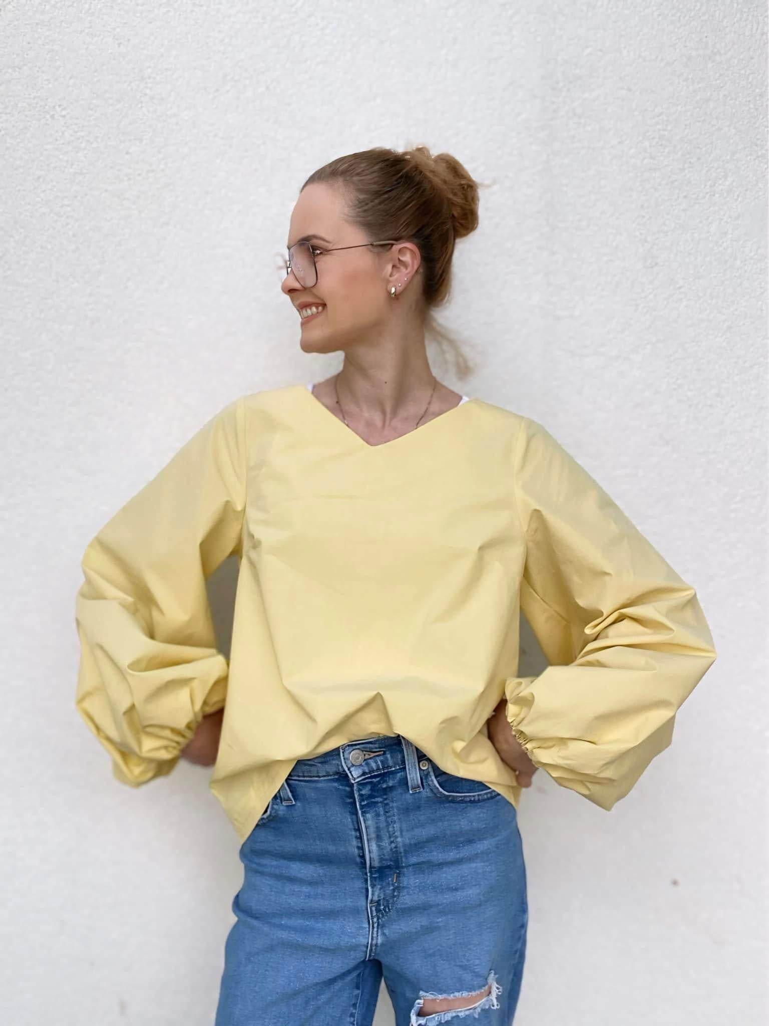 Schnittmuster Bluse mit Ballonärmeln PETUNIA (34-58) : - Sewando