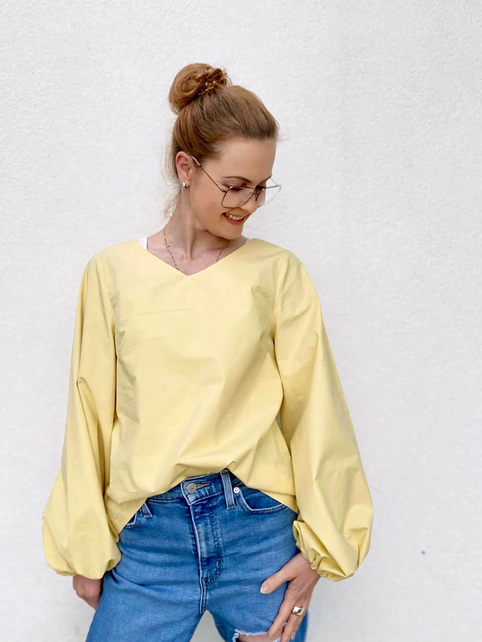 Schnittmuster Bluse mit Ballonärmeln PETUNIA (34-58) : - Sewando