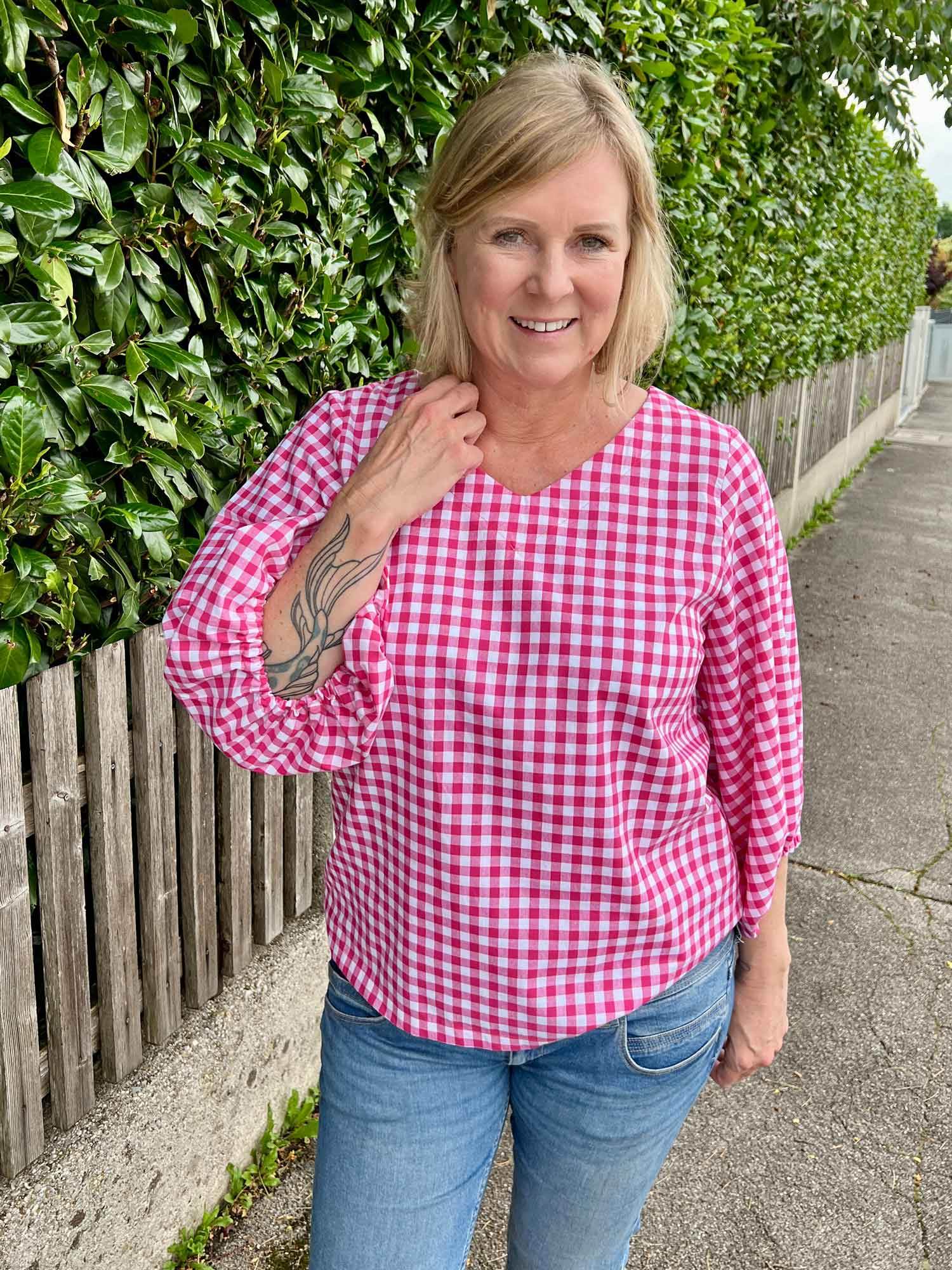 Schnittmuster Bluse mit Ballonärmeln PETUNIA (34-58) : - Sewando