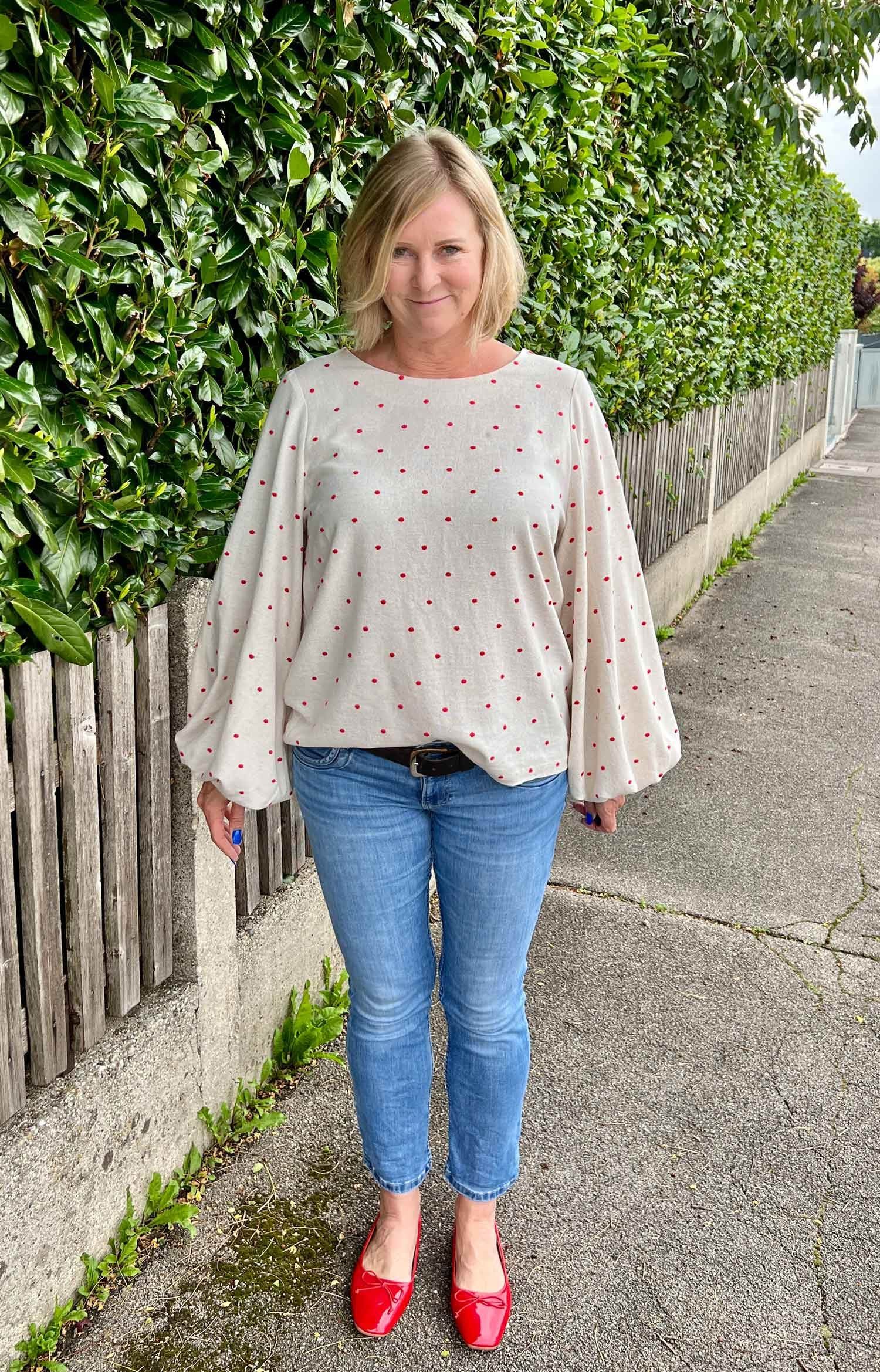 Schnittmuster Bluse mit Ballonärmeln PETUNIA (34-58) : - Sewando