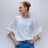Schnittmuster Bluse mit Ballonärmeln PETUNIA (34-58) : - Sewando