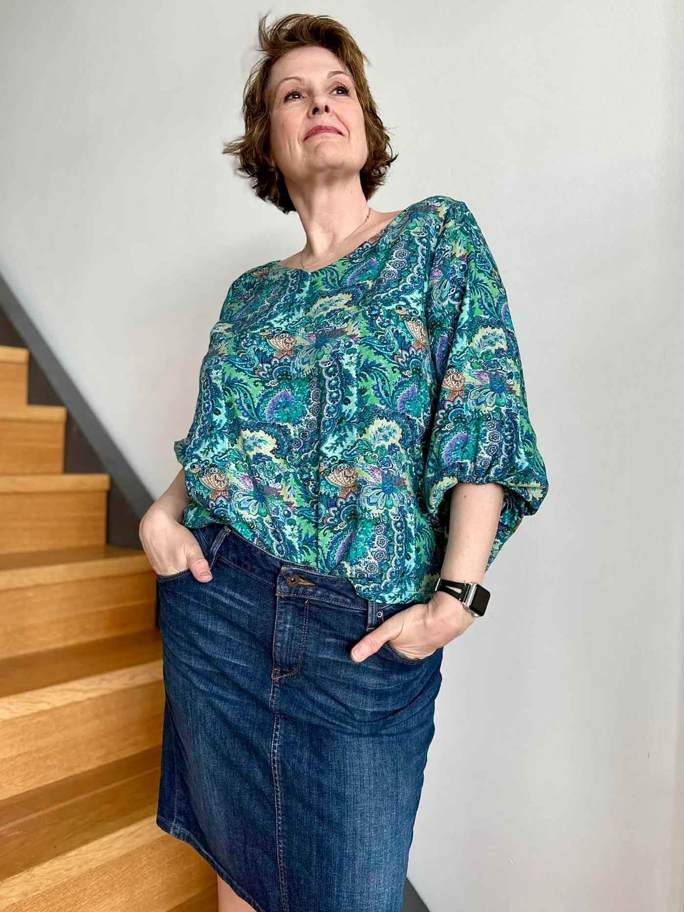 Schnittmuster Bluse mit Ballonärmeln PETUNIA (34-58) : - Sewando