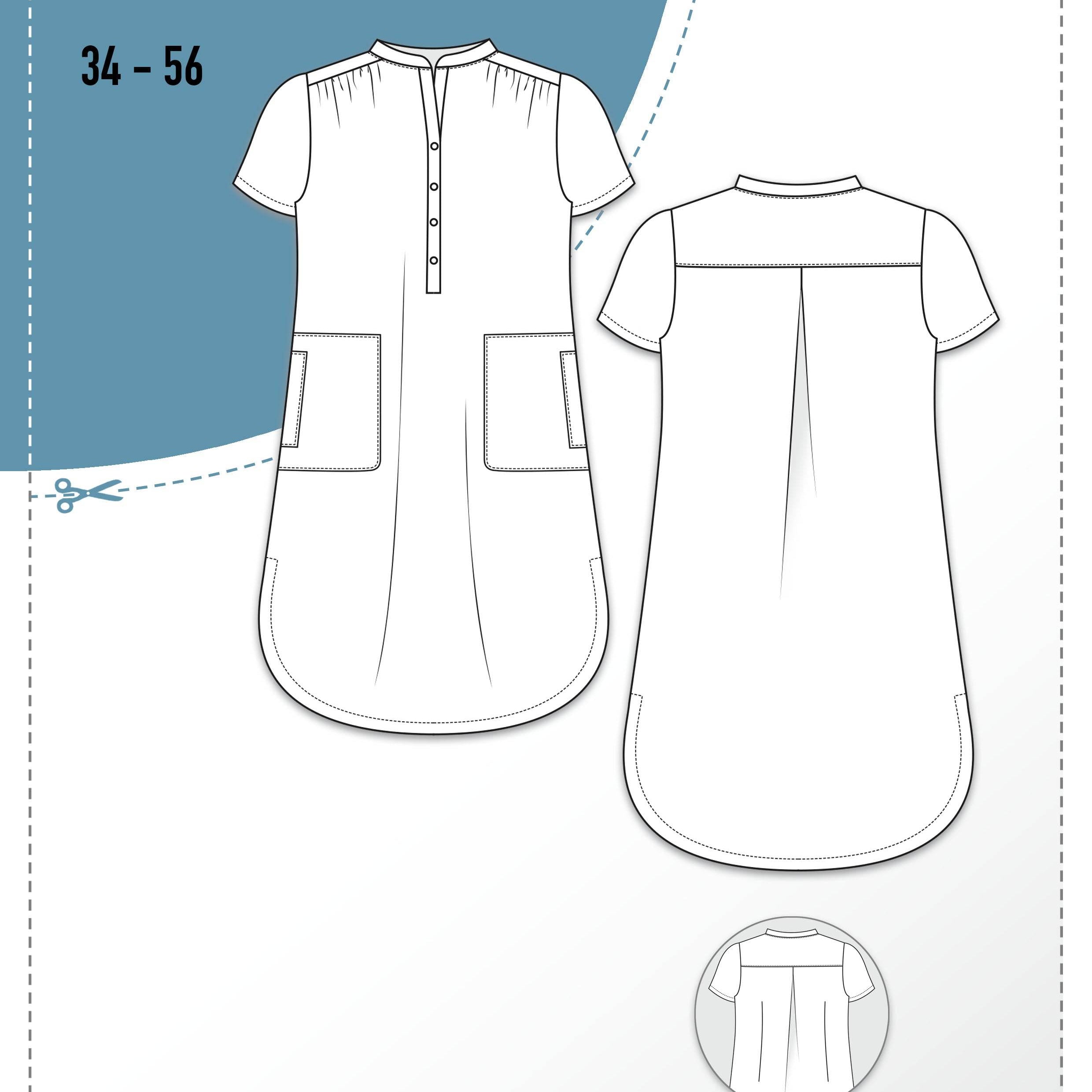 Schnittmuster Blusenkleid CURIOLA (34-56) : - Sewando