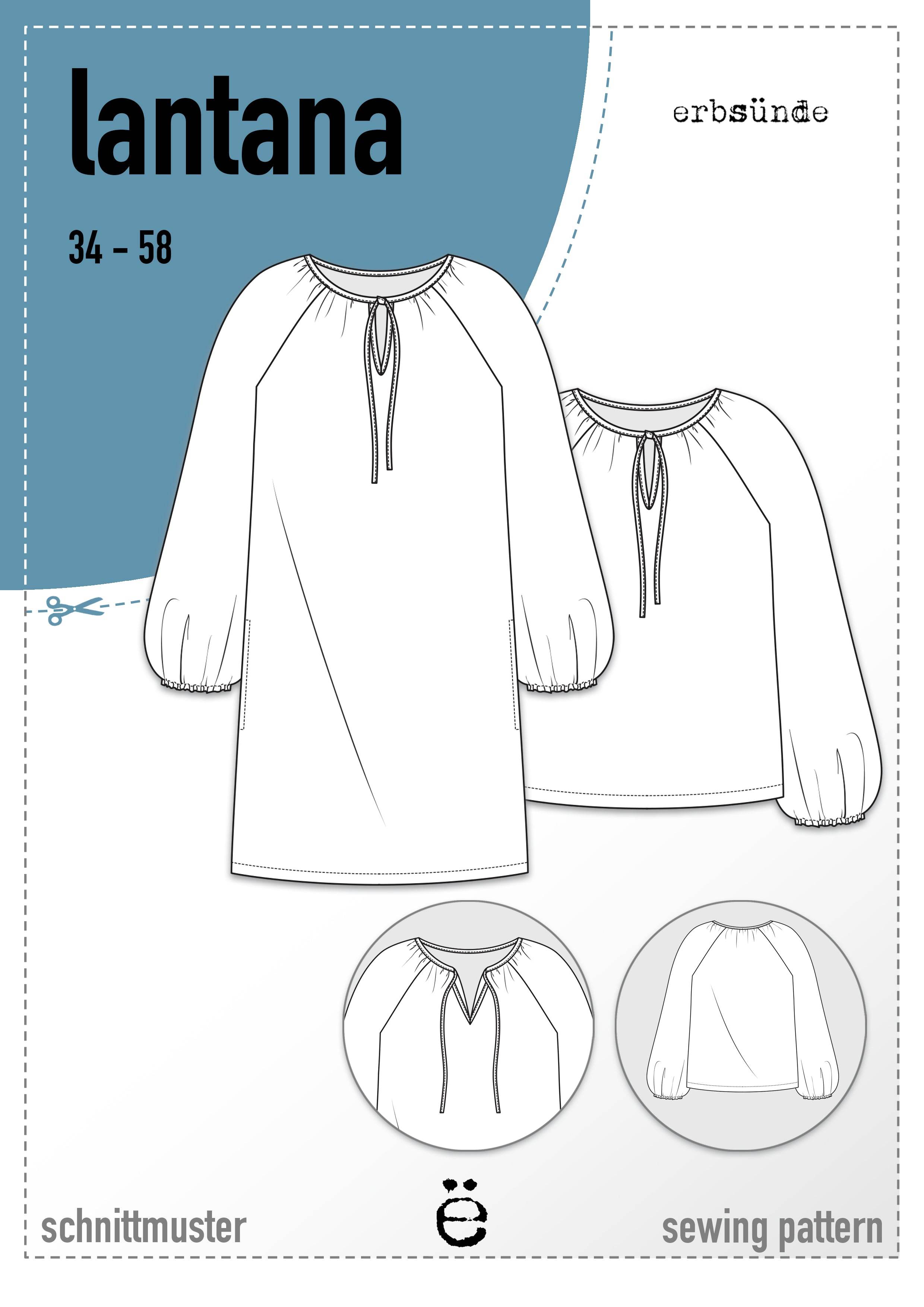 Schnittmuster Bluse, Tunika, Kleid im Folklore Stil LANTANA (34-58) - Sewando