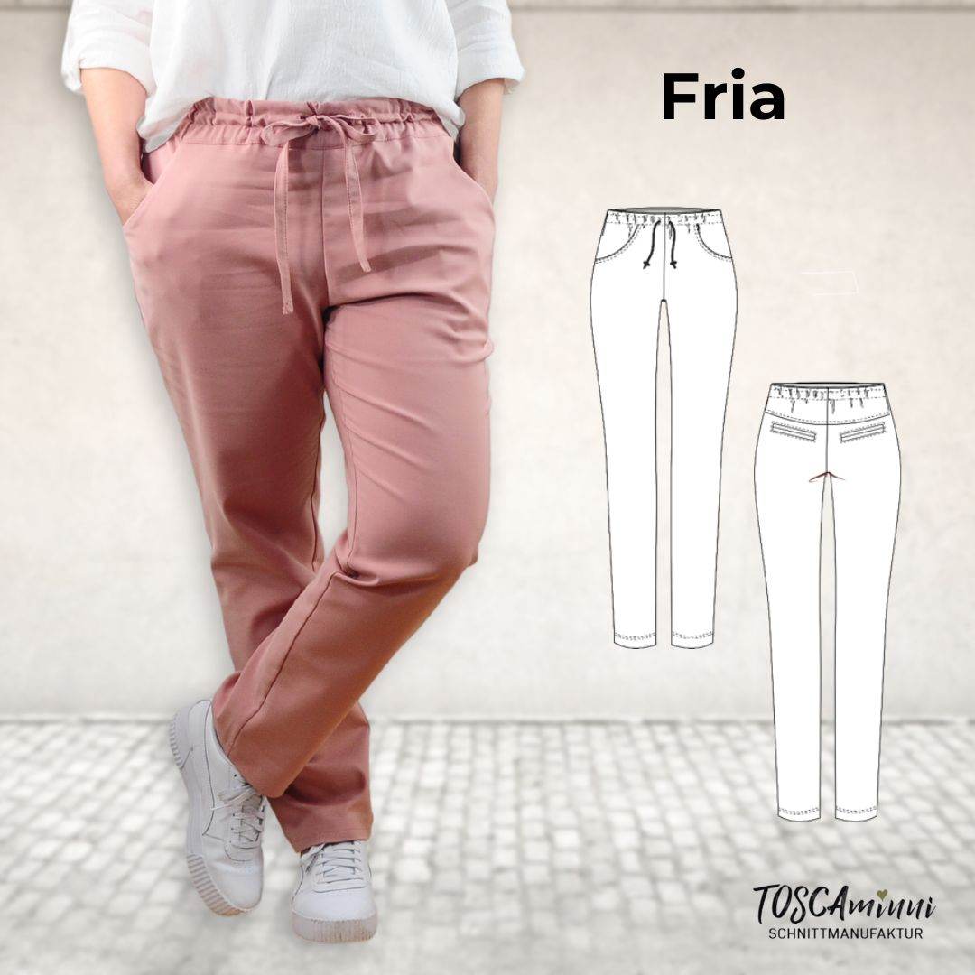 Schnittmuster Damen Chino Hose Fria Gr. 34-54 - A4-/Großformatdatei - Sewando