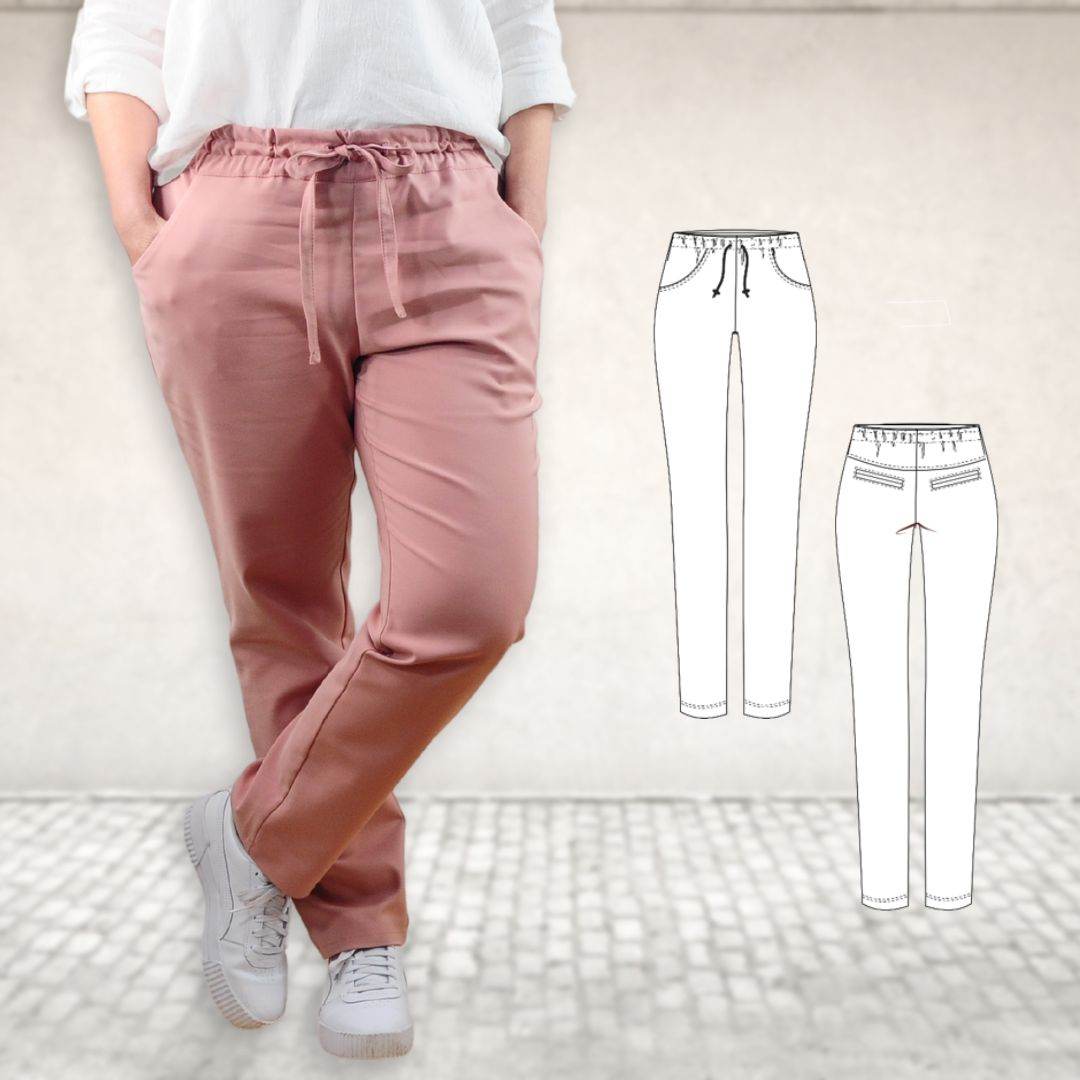 Schnittmuster Damen Chino Hose Fria Gr. 34-54 - A4-/Großformatdatei - Sewando