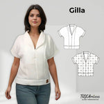 Schnittmuster Bluse Gilla | kurzarm mit Kragen | Leinen - Sewando