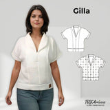 Schnittmuster Bluse Gilla | kurzarm mit Kragen | Leinen - Sewando