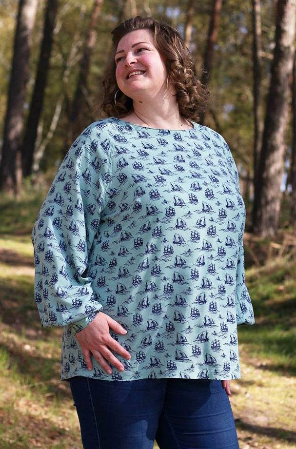 Schnittmuster Raglan Bluse PRIMAVERA (34-58) : - Sewando