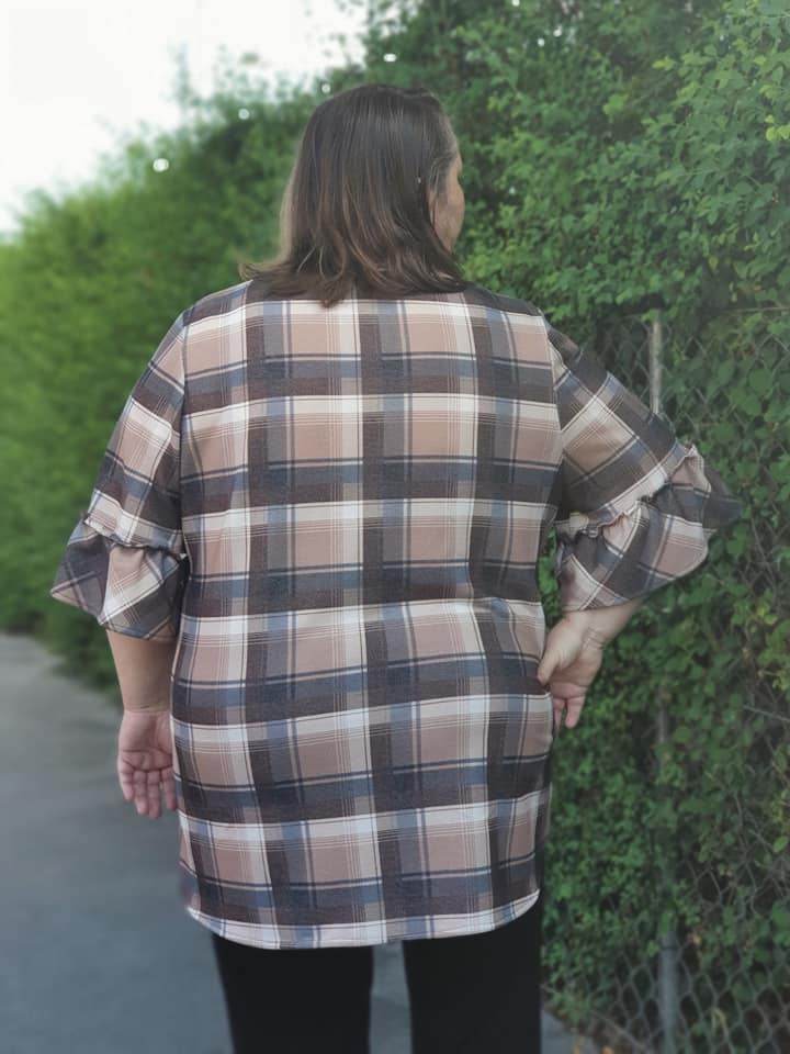 Schnittmuster Bluse mit Ärmelrüsche AREIA (34-58) : - Sewando