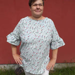 Schnittmuster Bluse mit Ärmelrüsche AREIA (34-58) : - Sewando