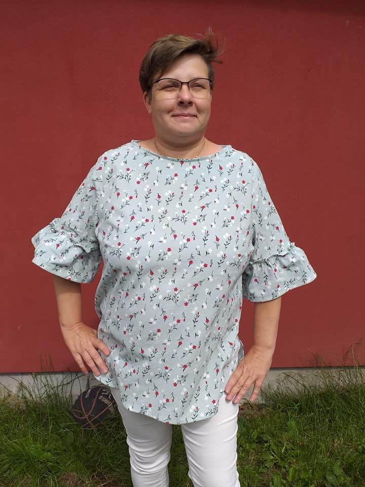 Schnittmuster Bluse mit Ärmelrüsche AREIA (34-58) : - Sewando