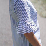 Schnittmuster Bluse mit Ärmelrüsche AREIA (34-58) : - Sewando