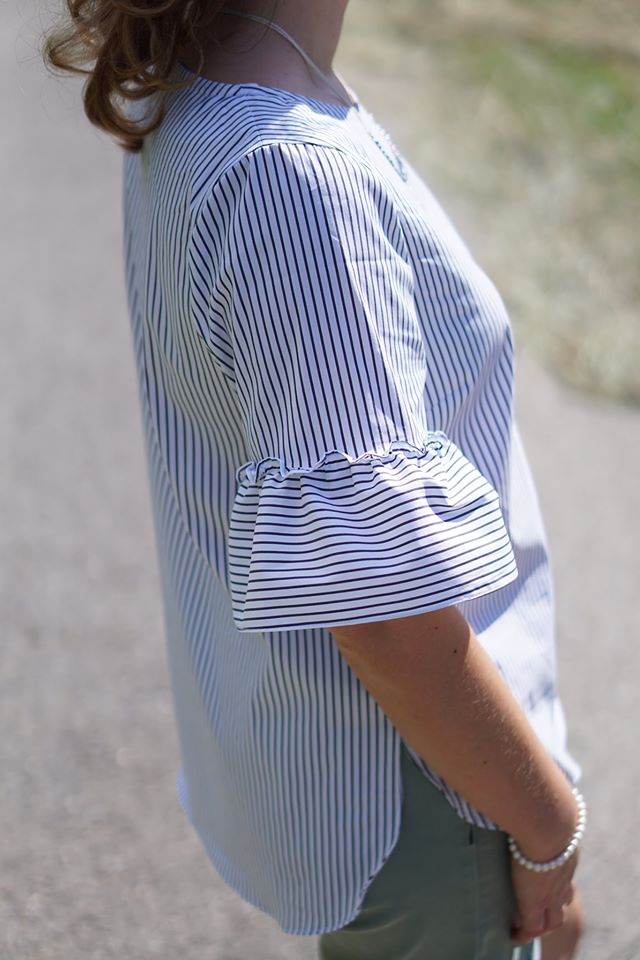 Schnittmuster Bluse mit Ärmelrüsche AREIA (34-58) : - Sewando