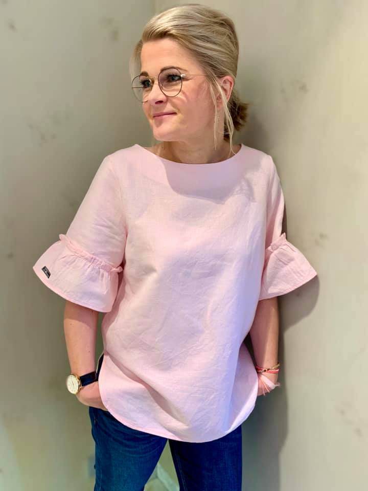 Schnittmuster Bluse mit Ärmelrüsche AREIA (34-58) : - Sewando