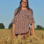 Schnittmuster Bluse mit Ärmelrüsche AREIA (34-58) : - Sewando