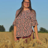 Schnittmuster Bluse mit Ärmelrüsche AREIA (34-58) : - Sewando