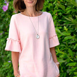Schnittmuster Bluse mit Ärmelrüsche AREIA (34-58) : - Sewando