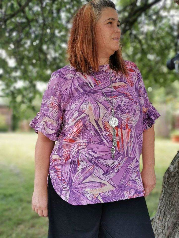 Schnittmuster Bluse mit Ärmelrüsche AREIA (34-58) : - Sewando