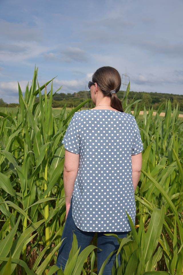 Schnittmuster Bluse mit Ärmelrüsche AREIA (34-58) : - Sewando
