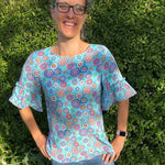 Schnittmuster Bluse mit Ärmelrüsche AREIA (34-58) : - Sewando