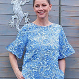 Schnittmuster Bluse mit Ärmelrüsche AREIA (34-58) : - Sewando