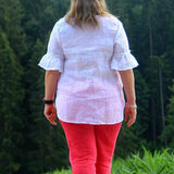 Schnittmuster Bluse mit Ärmelrüsche AREIA (34-58) : - Sewando