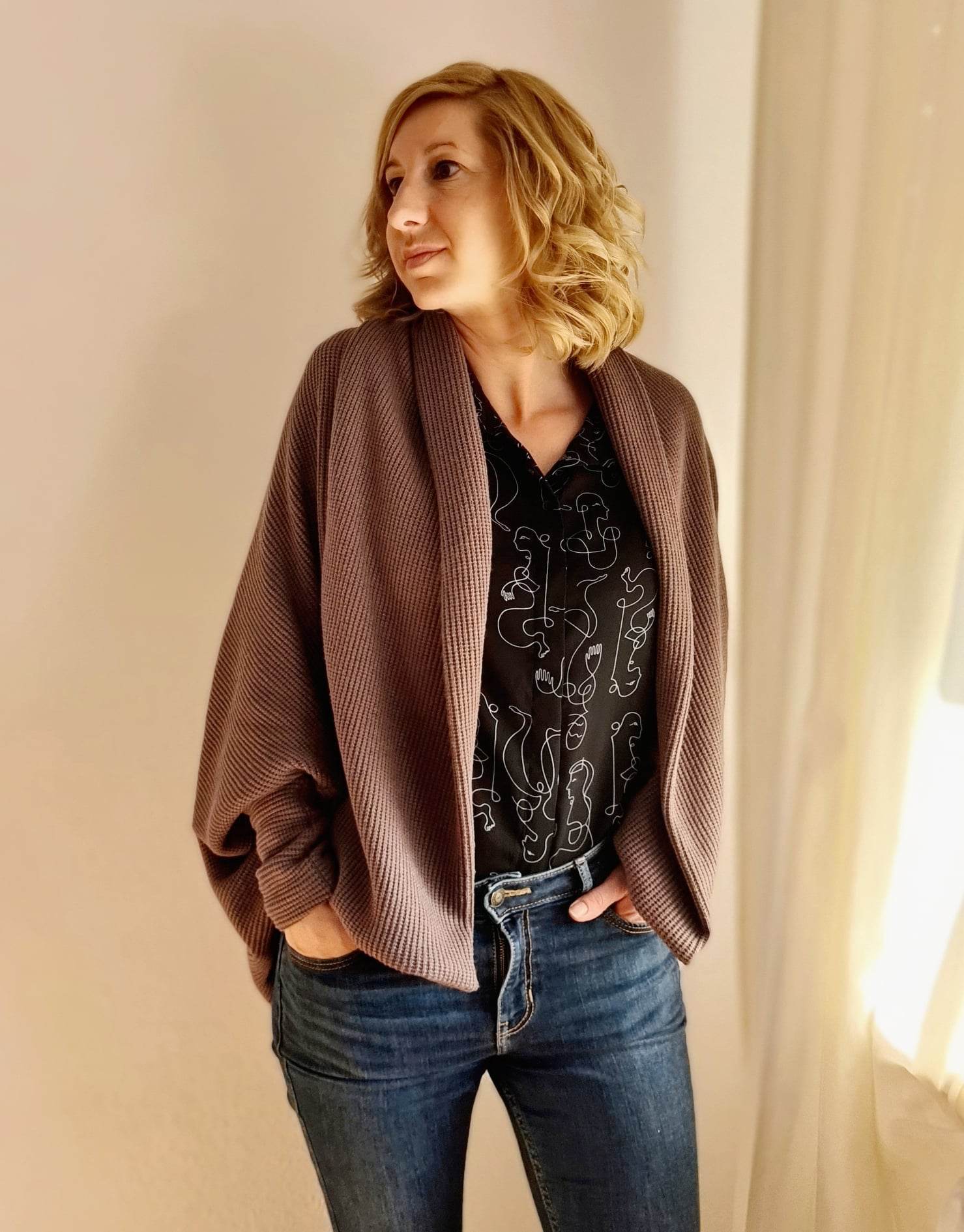 Schnittmuster Cocon Strickjacke MACAPA (32-56) : - Sewando