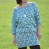 Schnittmuster Kleid, Shirt mit Fledermausärmeln GULA (34-52) : - Sewando