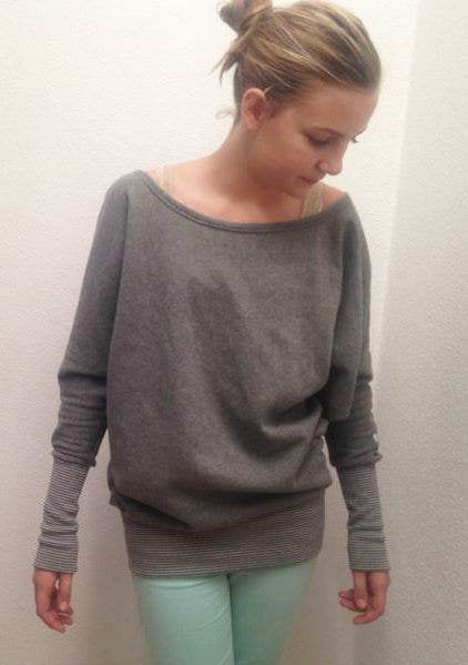 Schnittmuster Kleid, Shirt mit Fledermausärmeln GULA (34-52) : - Sewando