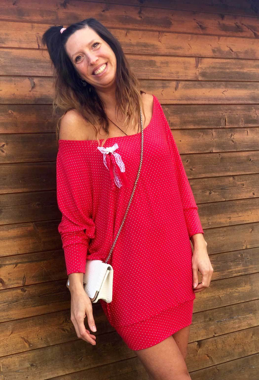 Schnittmuster Kleid, Shirt mit Fledermausärmeln GULA (34-52) : - Sewando