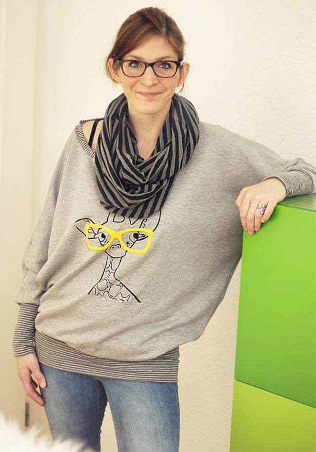 Schnittmuster Kleid, Shirt mit Fledermausärmeln GULA (34-52) : - Sewando