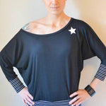 Schnittmuster Kleid, Shirt mit Fledermausärmeln GULA (34-52) : - Sewando