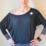 Schnittmuster Kleid, Shirt mit Fledermausärmeln GULA (34-52) : - Sewando