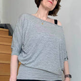 Schnittmuster Kleid, Shirt mit Fledermausärmeln GULA (34-52) : - Sewando