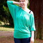 Schnittmuster Kleid, Shirt mit Fledermausärmeln GULA (34-52) : - Sewando